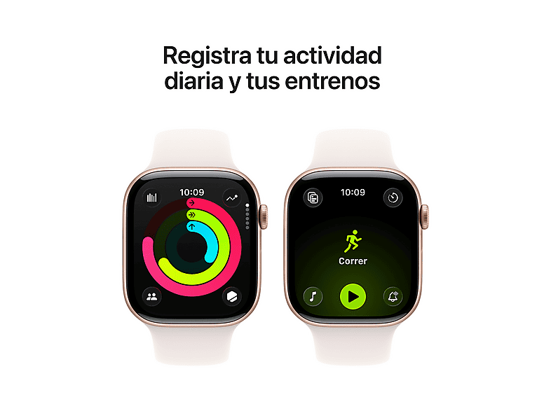 Smartwatch - Apple Watch Series 11 (2025), GPS, 42 mm, Caja de aluminio Oro rosa, Correa deportiva Rosa rubor, M/L, Calidad del sueño, 24h Autonomía