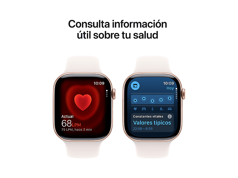 Smartwatch - Apple Watch Series 11 (2025), GPS, 42 mm, Caja de aluminio Oro rosa, Correa deportiva Rosa rubor, M/L, Calidad del sueño, 24h Autonomía