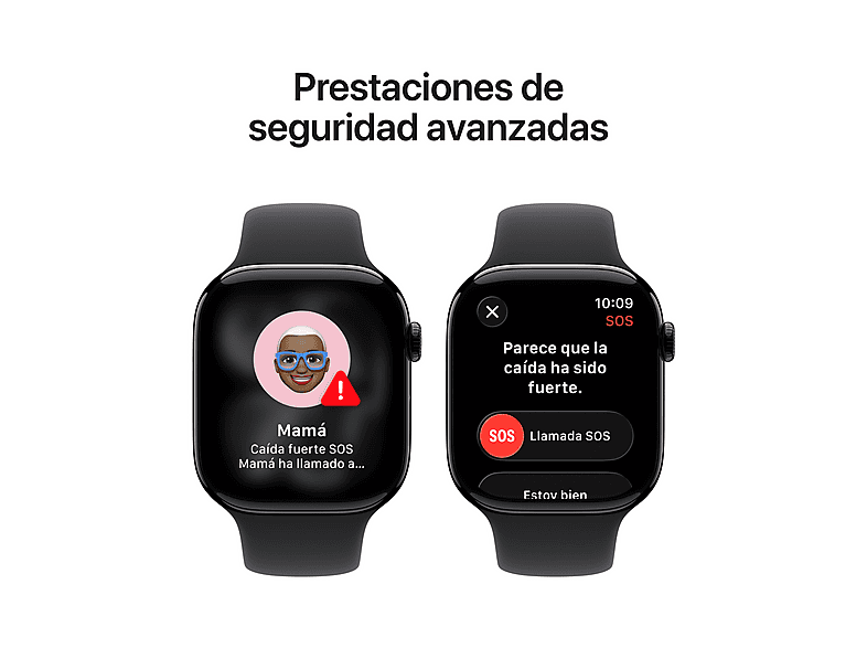 Smartwatch - Apple Watch Series 11 (2025), GPS, 46 mm, Caja de aluminio Negro Azabache, Correa deportiva Negra, M/L, Calidad del sueño, 24h Autonomía
