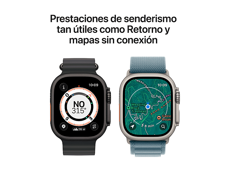 Smartwatch - Apple Watch Ultra 3 (2025), GPS+CEL, 49 mm, Caja de Titanio Natural, Correa Titanium Milanese Loop Natural, Calidad del sueño
