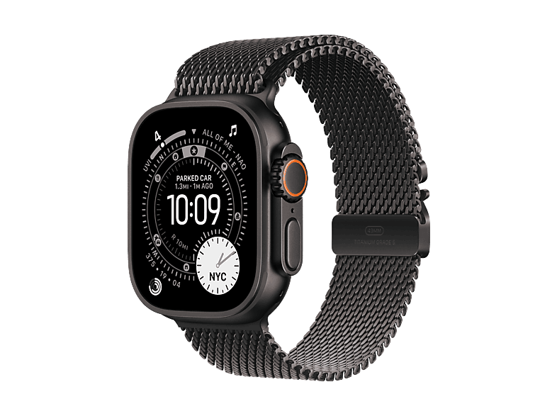 Smartwatch - Apple Watch Ultra 3 (2025), GPS+CEL, 49 mm, Caja de Titanio Negro, Correa Titanium Milanese Loop Negro, S, Calidad del sueño