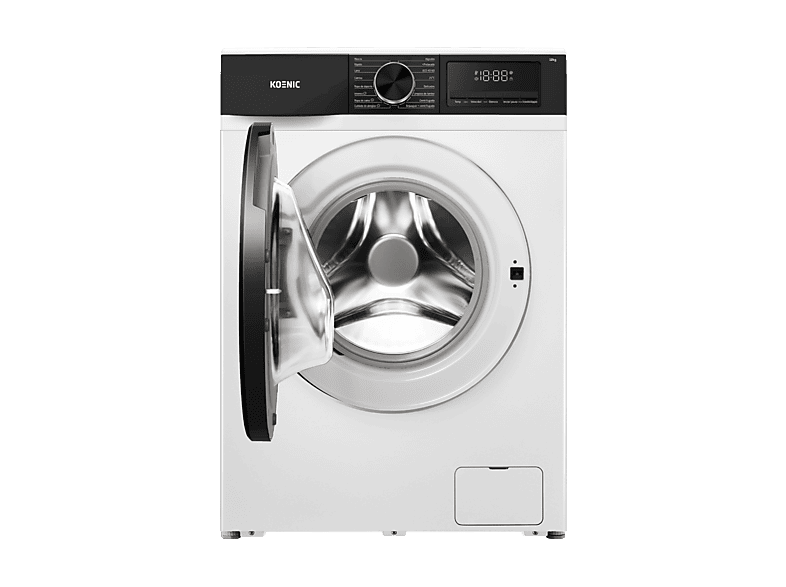 Lavadora carga frontal - Koenic KWM 12113 A-20 INV, 12 kg, 1400 rpm, 14 programas, Blanco