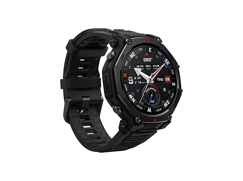 Smartwatch - Amazfit T-Rex 3 Pro, Correa de 22mm, Silicona, Pantalla AMOLED 1.5", Sensor de Pulso, Medidor ProfundidAd hasta 45m, Negro
