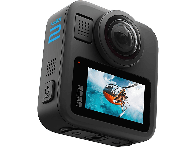 Cámara deportiva - GoPro MAX2, Vídeos 8K 360°, Fotografías 29 MP, Sumergible hasta 5m, Micrófono, Wi-Fi, Negro
