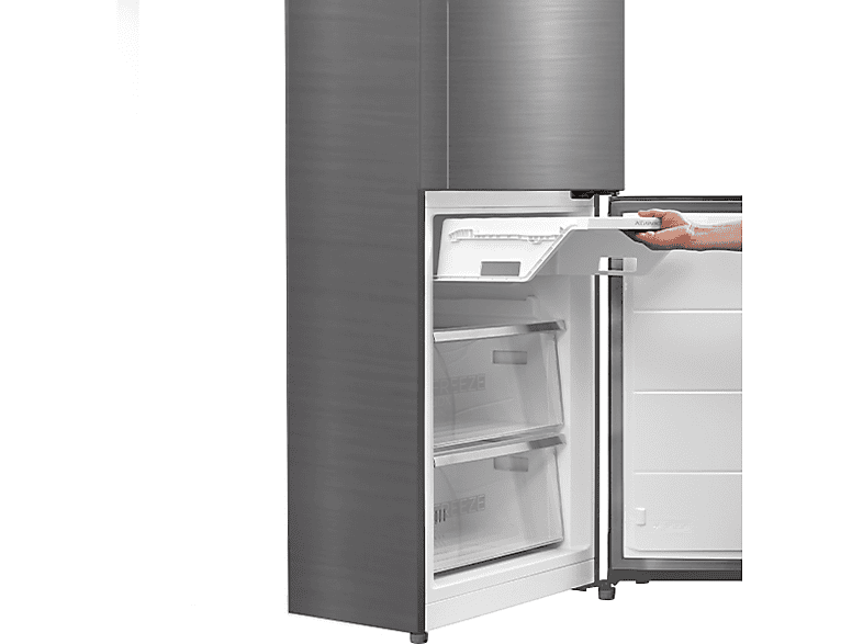 Frigorífico combi - Midea MDRB521MIC46A, No Frost, 201 cm Altura, 378L, Control Táctil, Inox