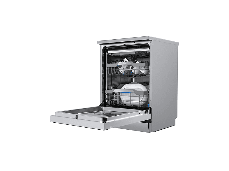 Lavavajillas - Midea MDWEF1433DSS, 14 servicios, 9 programas, 59.8 cm, Aquastop, Inox