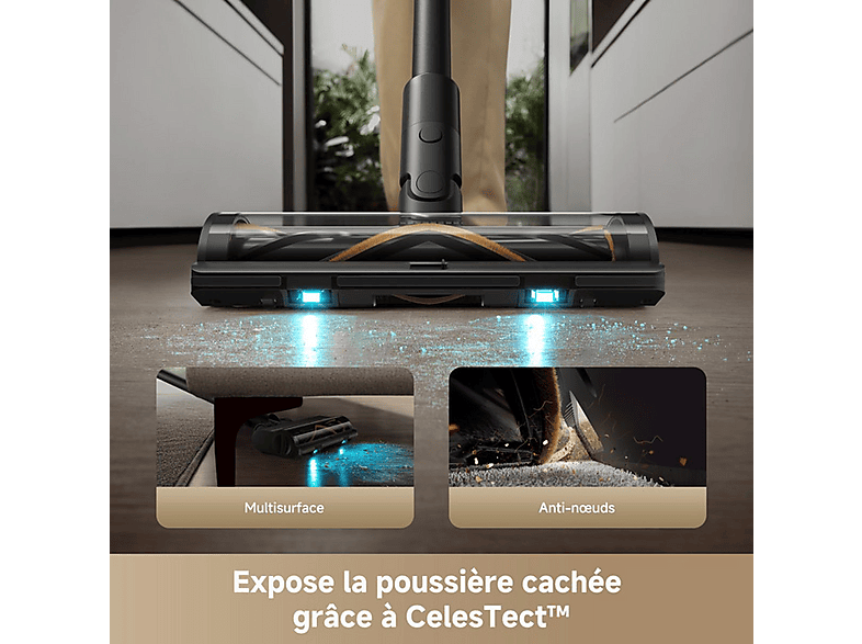 Aspiradora escoba - Dreame Z10, 540 W, Potencia de succión 24 kPa, Depósito 0,8 l, Negro