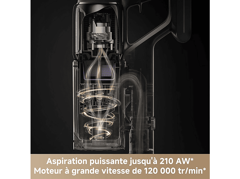 Aspiradora escoba - Dreame Z10, 540 W, Potencia de succión 24 kPa, Depósito 0,8 l, Negro