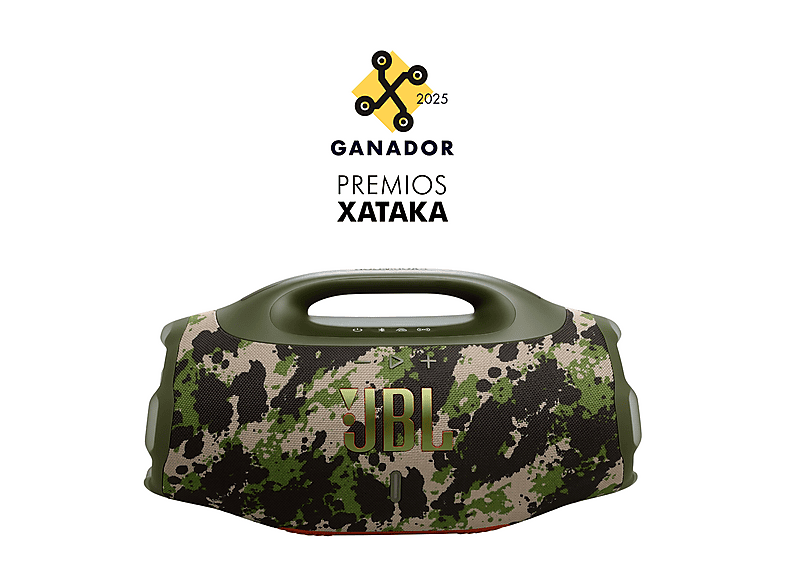 Altavoz inalámbrico - JBL Boombox 4, 210 W, AI Sound Boost, Bluetooth, 28 h Autonomía, Resistencia agua IP68, Camuflaje