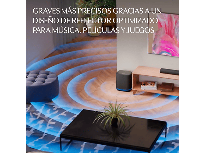 Subwoofer - Harman Kardon Enchant Subwoofer, Conexión inalámbrica, 400 W, Graves Superiores, Compatible con las barras Enchant 900 y 1100, Negro