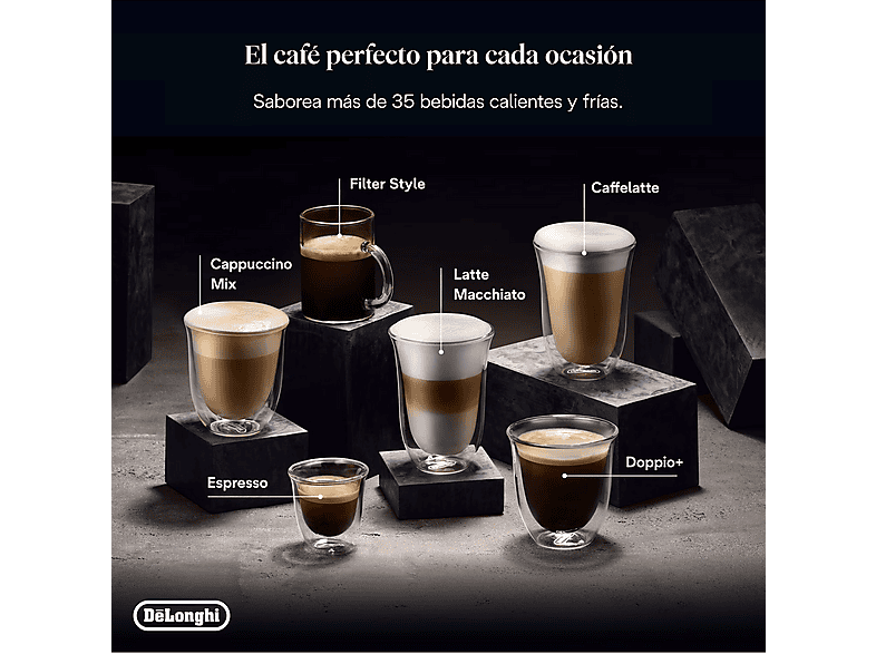 Cafetera superautomática - De Longhi, De'Longhi PrimaDonna Aromatic ECAM630.55.SSM, 1450 W, 19 bar, 0.5 l, Molinillo integrado