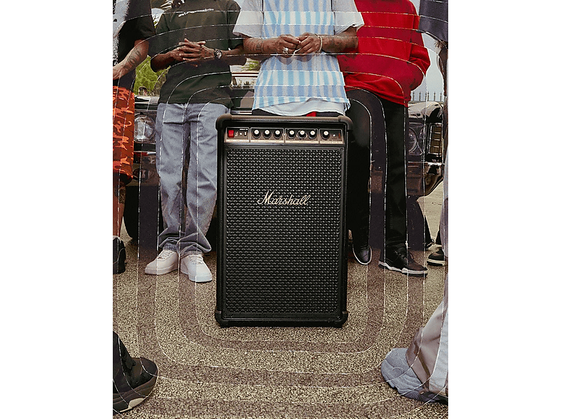 Altavoz de gran potencia - Marshall Bromley 750, 442 W, Con batería, Autonomía 40 h, 127dB(A), Sonido 360° y Efectos de Luz Integrados, Negro
