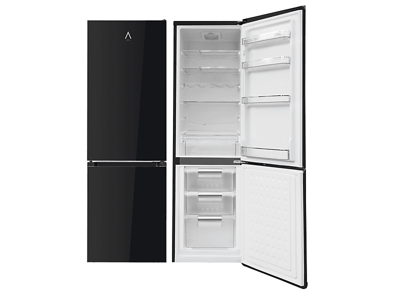 Frigorífico combi - Alpha Pegasus Elite Pro-55, Altura 182 cm, Capacidad 250 l, Negro