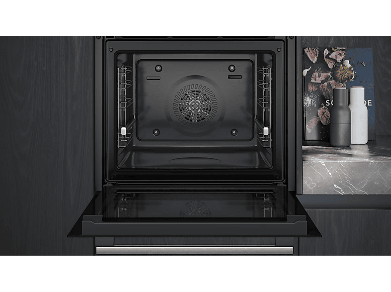 Horno - Siemens HB514AER4, Multifunción, Hidrolítica, 71 l, 60 cm, Cristal negro