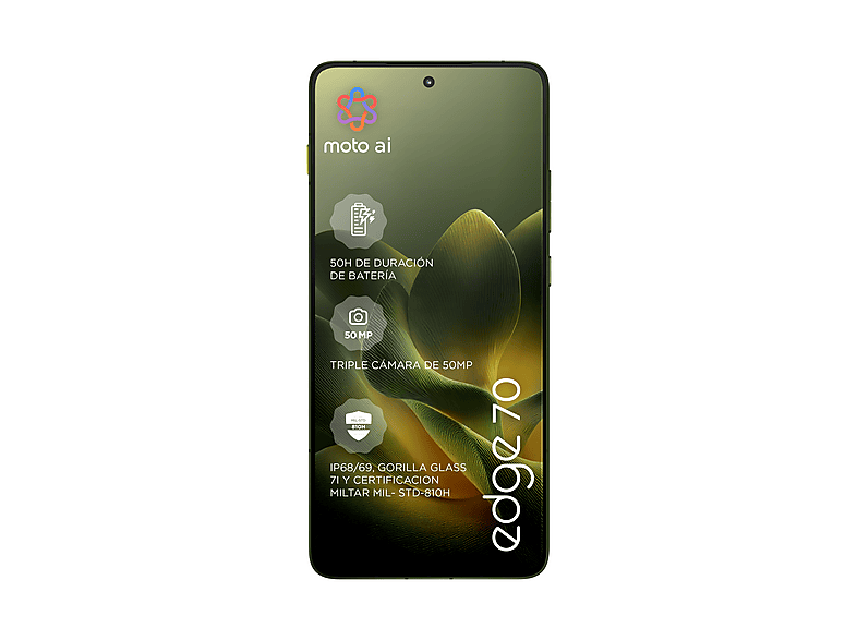 Móvil - Motorola edge 70, Bronze Green, 512 GB, 12 GB RAM, 6.67 " Super HD pOLED AMOLED, Snapdragon® 7 Gen 4, 5200 mAh