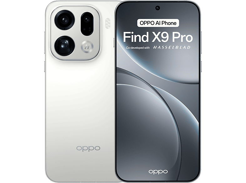 Móvil - Oppo Find X9 Pro, Silk White, 512 GB, 16 GB RAM, 6.78" AMOLED ProXDR Gorilla Glass 120 Hz, MediaTek 9500, 7500 mAh