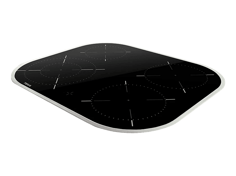 Placa vitrocerámica - Teka TCC 64000 PLV, 4 zonas, Zona grande 21 cm, 59 cm, Superficie vidrio cerámico, Cristal negro