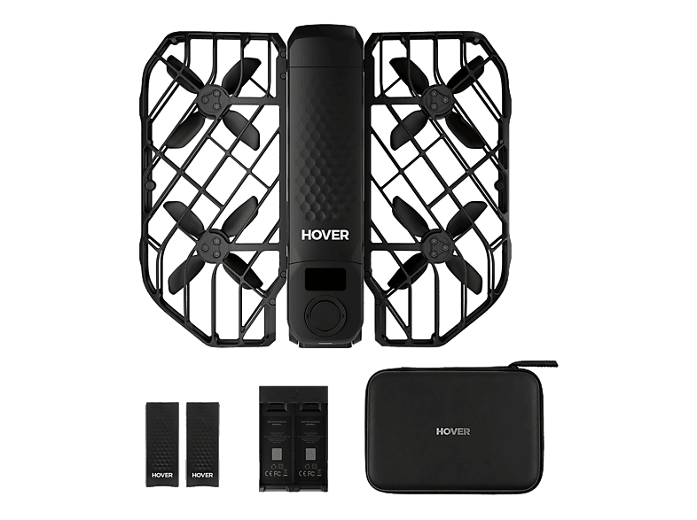 Dron - Hoverair X1 Pro Retail Combo, 12 megapixel, 16 min Autonomía, 4K a 60/50/30/25/24 fps, Negro Carbón