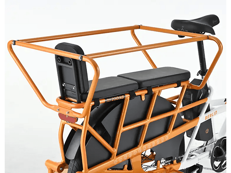 Bicicleta urbana - Youin Berlin, Motor Central 250 W, Par Motor de 57 Nm, 25 km/h, Autonomía hasta 125 km, Ruedas de 26”, Blanco/Naranja