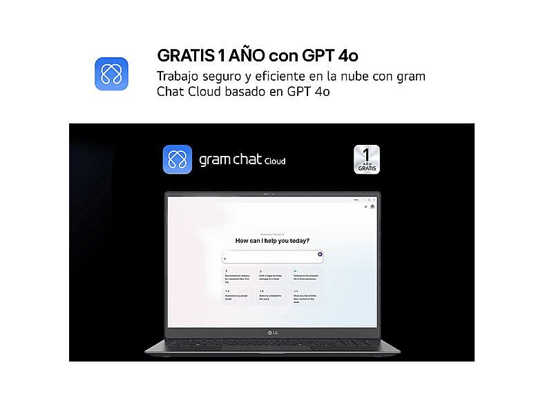 Portátil - LG 14ZD90T-G.AX88B, 14" WUXGA, Intel® Core™ Ultra 7-255H, 13 TOPS, 32 GB RAM, 1 TB SSD, Arc™ GPU, Sin sistema operativo