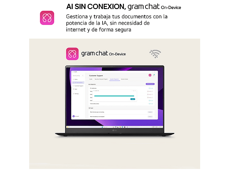 Portátil - LG 14ZD90T-G.AX88B, 14" WUXGA, Intel® Core™ Ultra 7-255H, 13 TOPS, 32 GB RAM, 1 TB SSD, Arc™ GPU, Sin sistema operativo