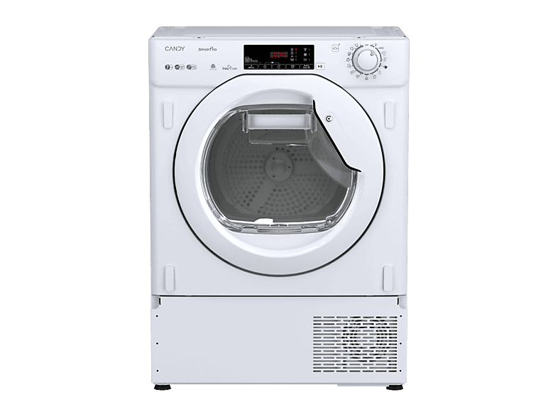 Secadora bomba de calor integrable - Candy BCTD H7A2TE-S, 7 kg, 15 programas, Smart check-up, Wi-Fi, Sin panelar