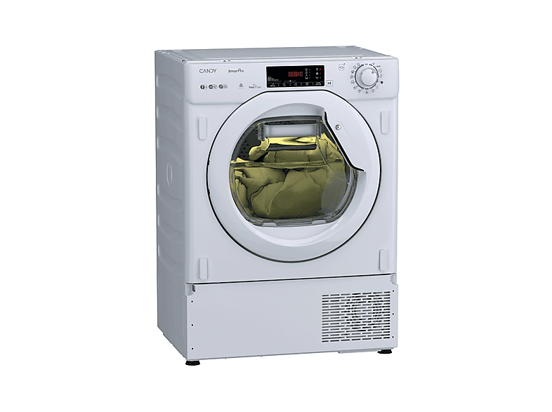 Secadora bomba de calor integrable - Candy BCTD H7A2TE-S, 7 kg, 15 programas, Smart check-up, Wi-Fi, Sin panelar