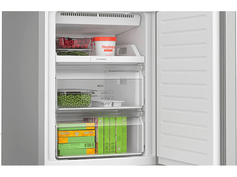 Frigorífico combi - Balay 3KFE551MI, Total No Frost, 186 cm, 305 l, EasyAccess, Acero mate antihuellas