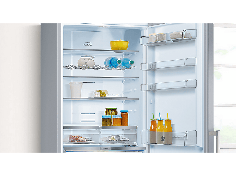Frigorífico combi - Balay 3KFE777XE, Total No Frost, 203 cm, 438 l, ExtraFresh, ExtraCold 0º, Acero antihuellas