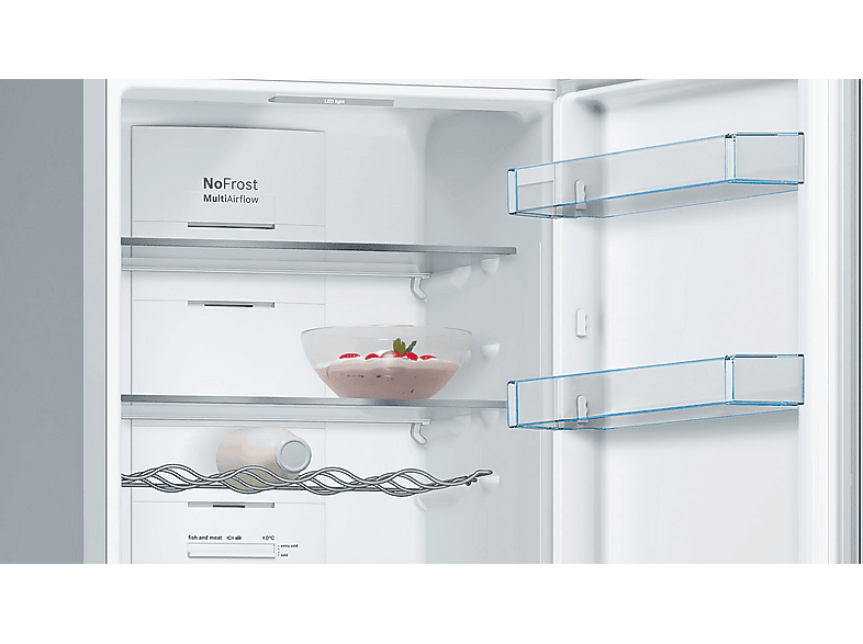 Frigorífico combi - Bosch KGN36VLDB, Total no frost, 186 cm, 326 l, VitaFresh, Acero mate antihuellas