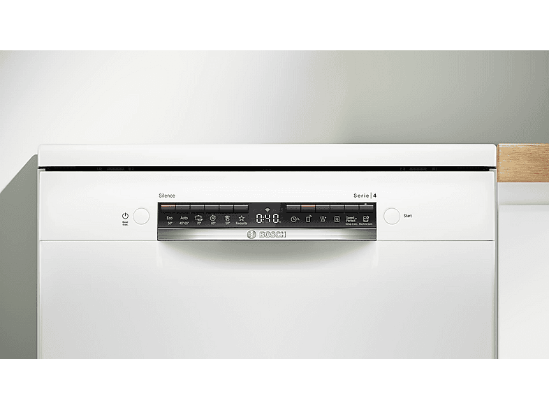 Lavavajillas - Bosch SMS4HVW14E, Serie 4, 14 servicios, 6 programas, 60 cm, Blanco