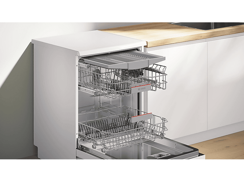 Lavavajillas - Bosch SMS4HVW14E, Serie 4, 14 servicios, 6 programas, 60 cm, Blanco