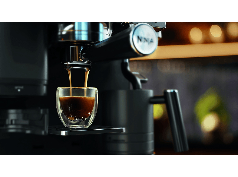 Cafetera express - Ninja Luxe Café Premier ES601EUBK, 9 bar, 1650W, 2 Tazas, Capacidad del depósito 2L, Capacidad de café en grano 250g, Negro
