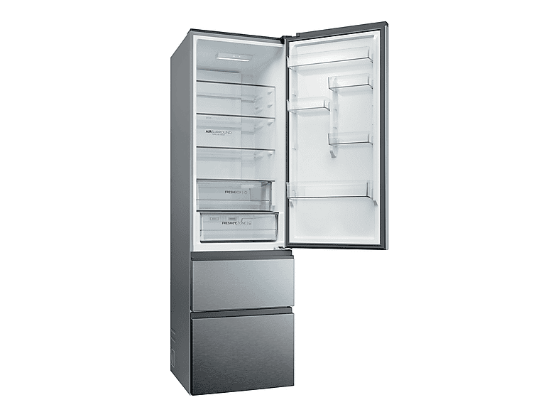 Frigorífico combi - Haier Series 3 HTR3620DNMG, No Frost, 205 cm, 414 l, Fresh 0°C, Direct Access, Inox