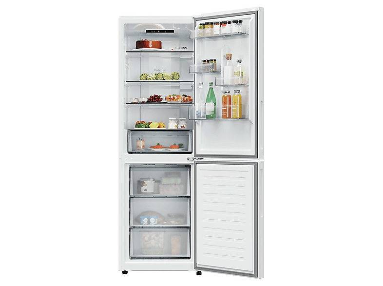 Frigorífico combi - Candy CNCQ2T618DW, No Frost, 185 cm Altura, 355L, hOn App, Iluminación LED, Blanco