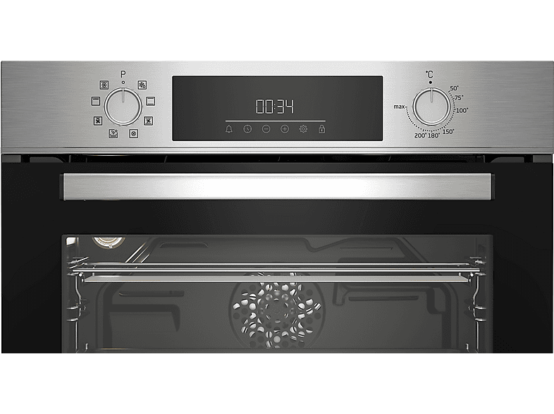 Horno compacto - Beko BBCM12300X, Integrable, 48 l, 59,4 cm, Acero Inox