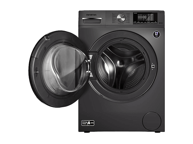 Lavadora carga frontal - Infiniton WM-S14DAN, 10 kg, 1400 rpm, 15 programas, Vapor Care, One Touch, Dark Inox