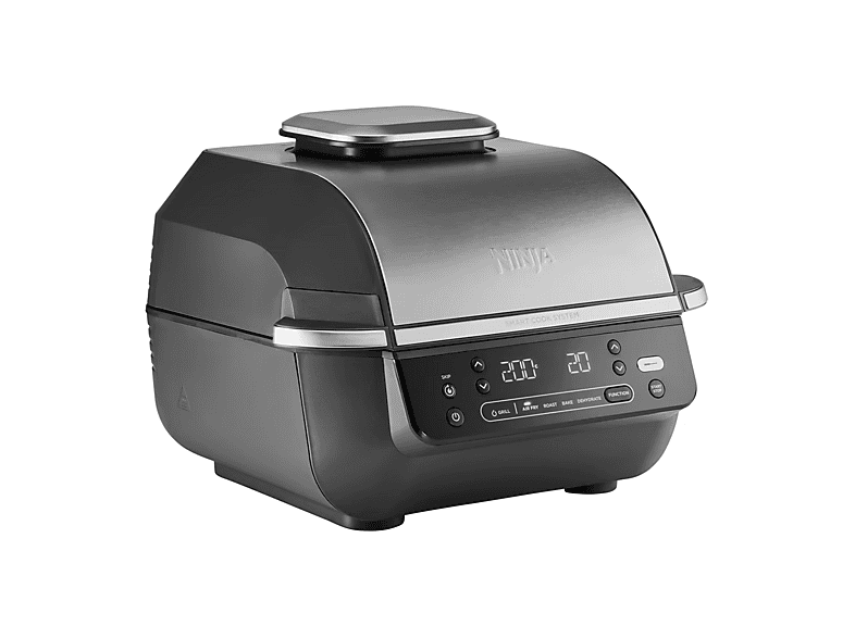 Freidora de aire - Ninja EG351EU, 1760 W, Parrilla, 5 Funciones de Cocción, Sensor de Cocción Digital/Termómetro, Negro/Plata