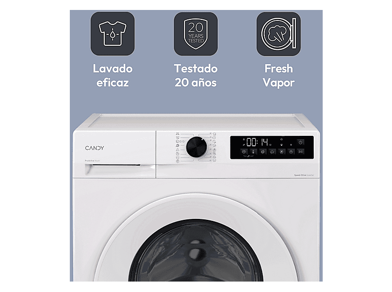 Lavadora secadora - Candy GWD 4968-S, 9kg/6kg, Motor Inverter SpeedDrive, 16 Programas, AI Silent Motion, Blanco