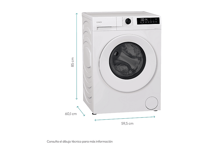 Lavadora secadora - Candy GWD 4968-S, 9kg/6kg, Motor Inverter SpeedDrive, 16 Programas, AI Silent Motion, Blanco