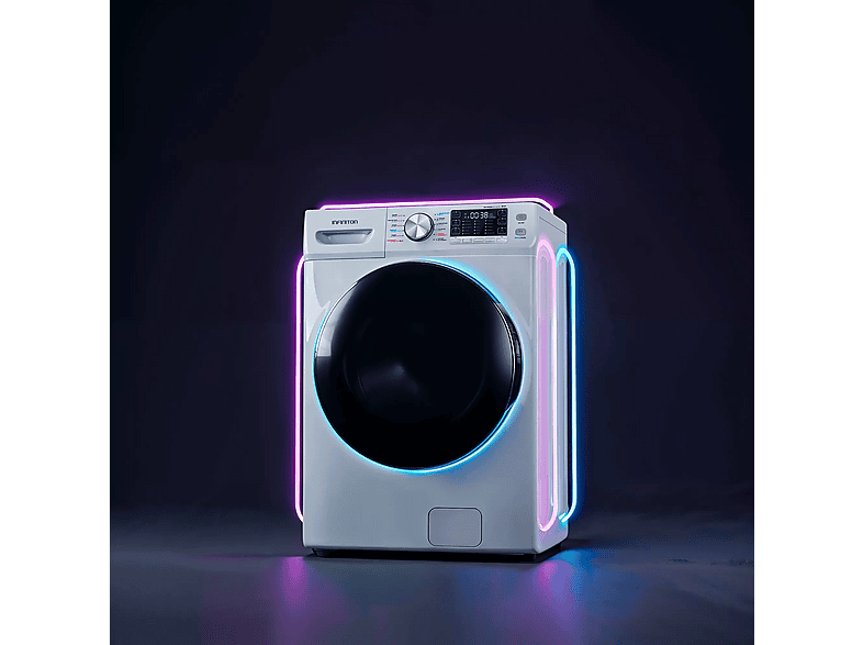 Lavadora carga frontal - Infiniton WM-H180DBM, 18 kg, 1000 rpm, 12 programas, Vapor Care, Tambor Rubik design, Blanco