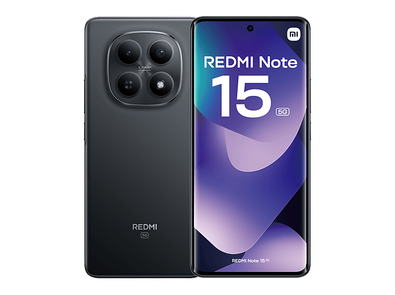 Móvil - Xiaomi Redmi Note 15 5G, Negro, 512 GB, 12 GB RAM, 6.77" AMOLED FHD+, Snapdragon 6 Gen 3, 5520 mAh