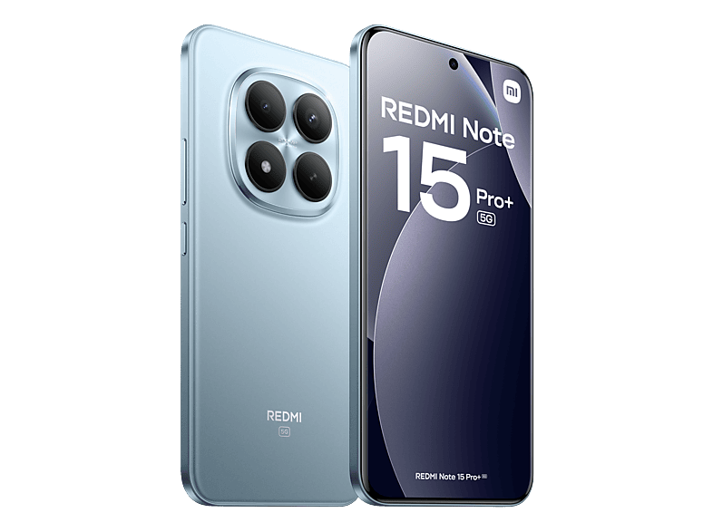 Móvil - Xiaomi Redmi Note 15 Pro+, Azul glaciar, 256 GB, 8 GB RAM, 6.83" AMOLED CrystalRes, Snapdragon® 7s Gen 4", 6500 mAh