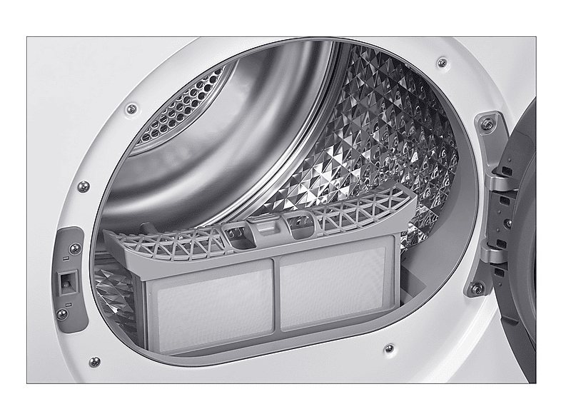 Secadora bomba de calor - Samsung DV90DG52A0TE, Eléctrico, 14 programas, Blanco