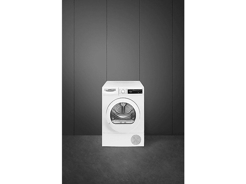 Secadora bomba de calor - Smeg DT282ES, Eléctrica, 8 kg, 15 programas, Blanco