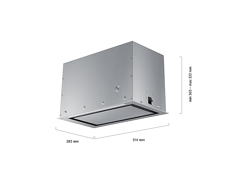 Campana grupo filtrante - Samsung NK52FG455CS/UR, 3 velocidades, 577 m³/h, 52 cm, Inox