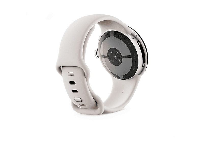 Smartwatch - Google PIXEL WATCH 4 41MM PORCELAIN, S-L, Aluminio 100% reciclado, Plata/Porcelana