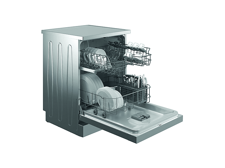 Lavavajillas libre instalación 60 cm - Indesit IN2FE13DT9S, 13 servicios, 5 programas, 60 cm, Plata