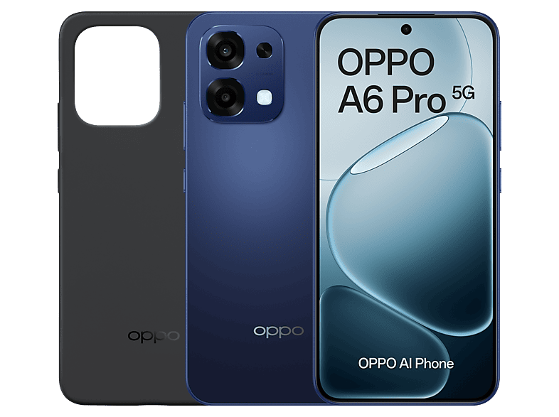Móvil - Oppo A6 Pro 5G, Stellar Black, 256GB, 8GB RAM, 6.57" AMOLED, Mediatek Dimensity 6300 (6nm), 6.500mAh, IP69, Pantalla AMOLED 120 Hz