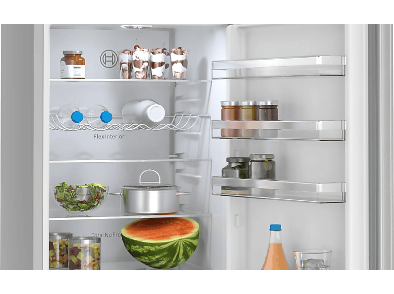 Frigorífico combi - Bosch KGN392LAG, Total No Frost, 203 cm, 363 l, VitaFresh XXL, Cajón 0º, Acero mate antihuellas